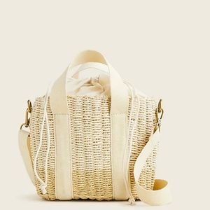 Small Montauk tote in straw with crossbody strap NWT